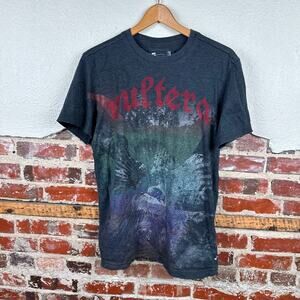 Vintage Graphite Shirt Size Large Grey Short Sleeve Graphic Tee Birds Grunge Y2K